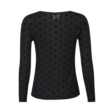 Liberté - Mesh Ls Tshirt - Black Flock Heart
